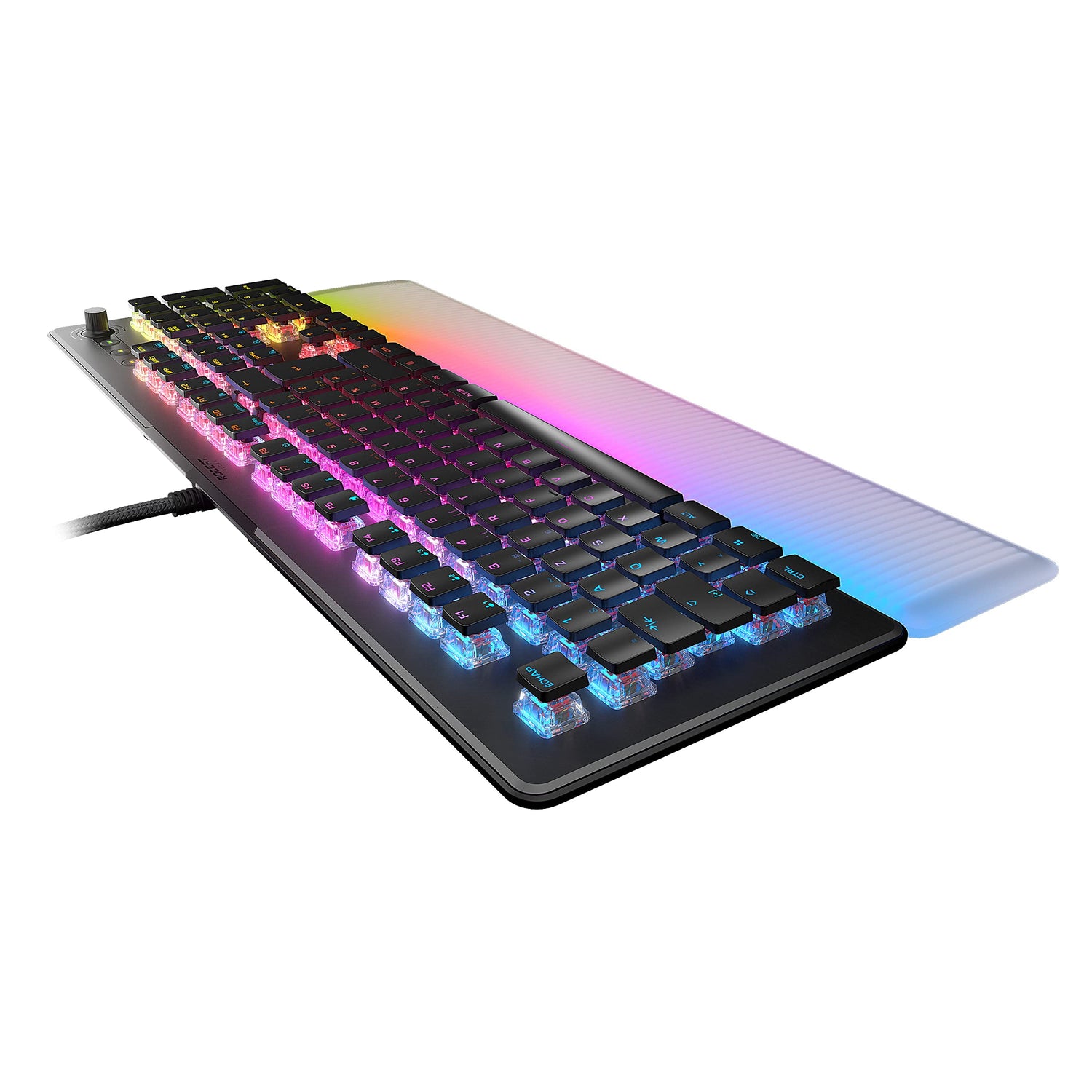 ROCCAT Vulcan II MAX - Teclado de Juego óptico y mecánico para PC, Teclas retroiluminadas RGB Personalizables, reposamuñecas, interruptores Titan II, Placa de Aluminio, Negro