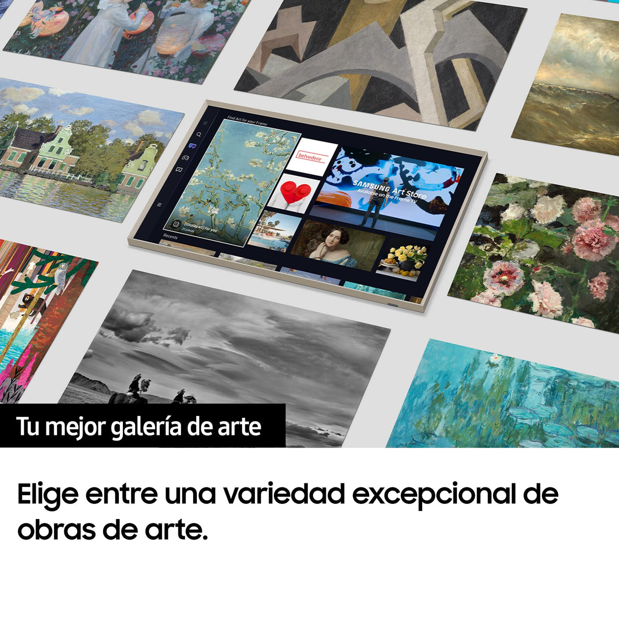 SAMSUNG TV The Frame 2023 55LS03 - Smart TV de 55", Galería de Arte con Display Mate, Marcos Intercambiables, Tecnología Quantum Dot, One Connect y Cable Casi Invisible, Soporte de Pared Slim