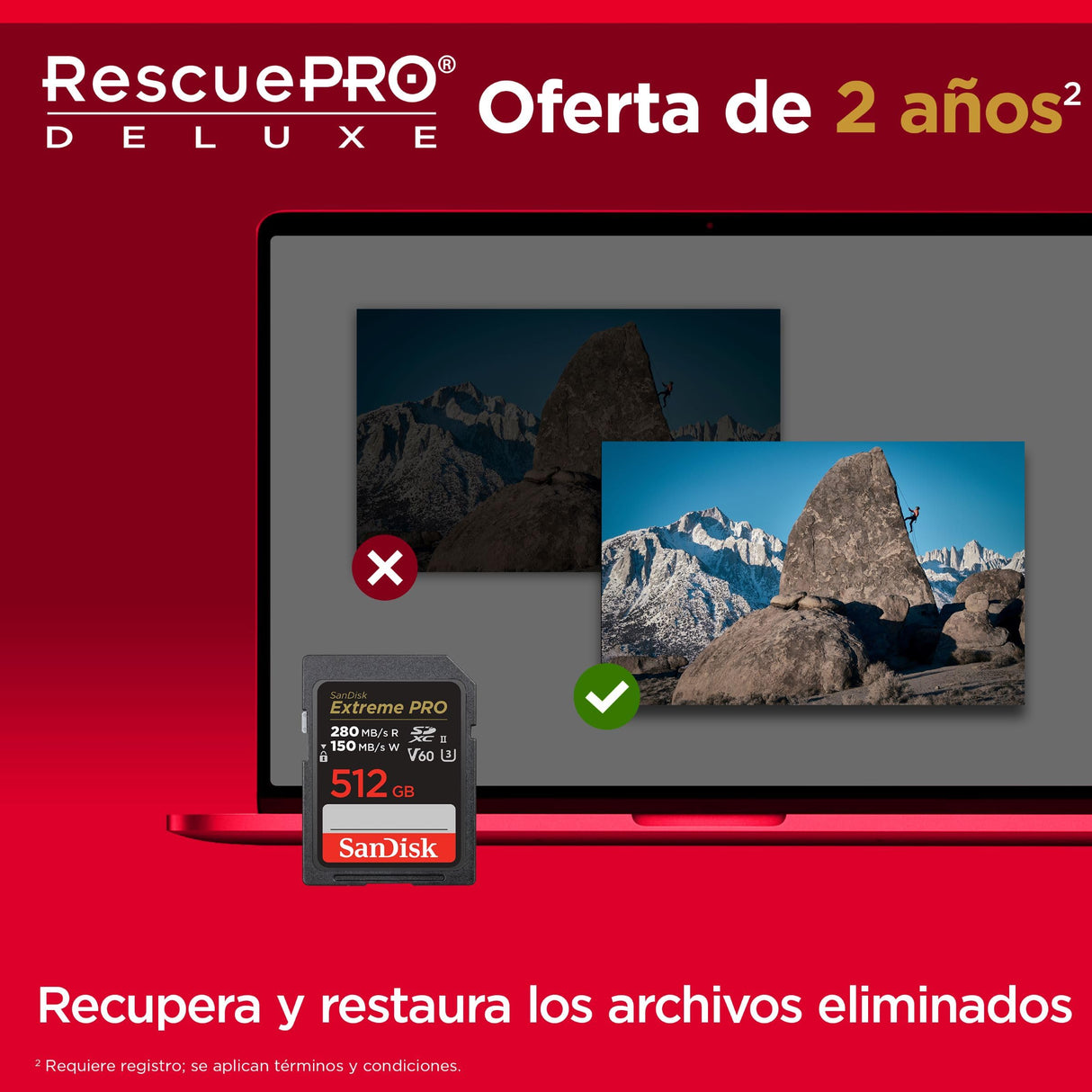 SanDisk 512 GB Extreme PRO Tarjeta de memoria SDXC, con hasta 280 MB/s, UHS-II, C10, U3, V60