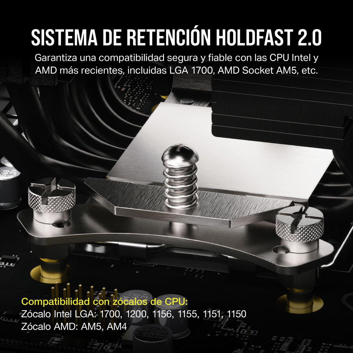 CORSAIR A115 Torre de Alto Rendimiento para CPU - Enfría hasta 270W TDP - Montaje de Ventilador Deslizante y de Bloqueo - Dos Ventiladores Corsair AF140 Elite - Pasta Térmica Preaplicada - Negro