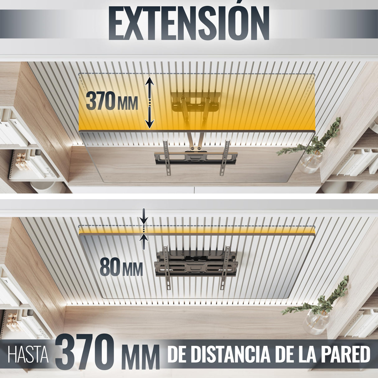 RICOO Soporte TV Pared 32-55" Pulgadas (81-140cm) S5244 Brazo articulado Giratorio Inclinable Colgador televisiΓ³n Universal VESA 200x200-400x400 Negro