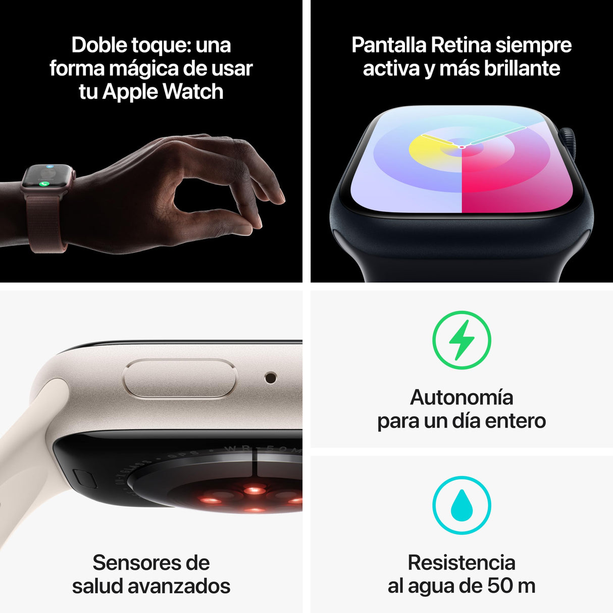 Apple Watch Series 9 (GPS) - Caja de Aluminio (Product) Red de 41 mm - Correa Deportiva (Product) Red - Talla S/M
