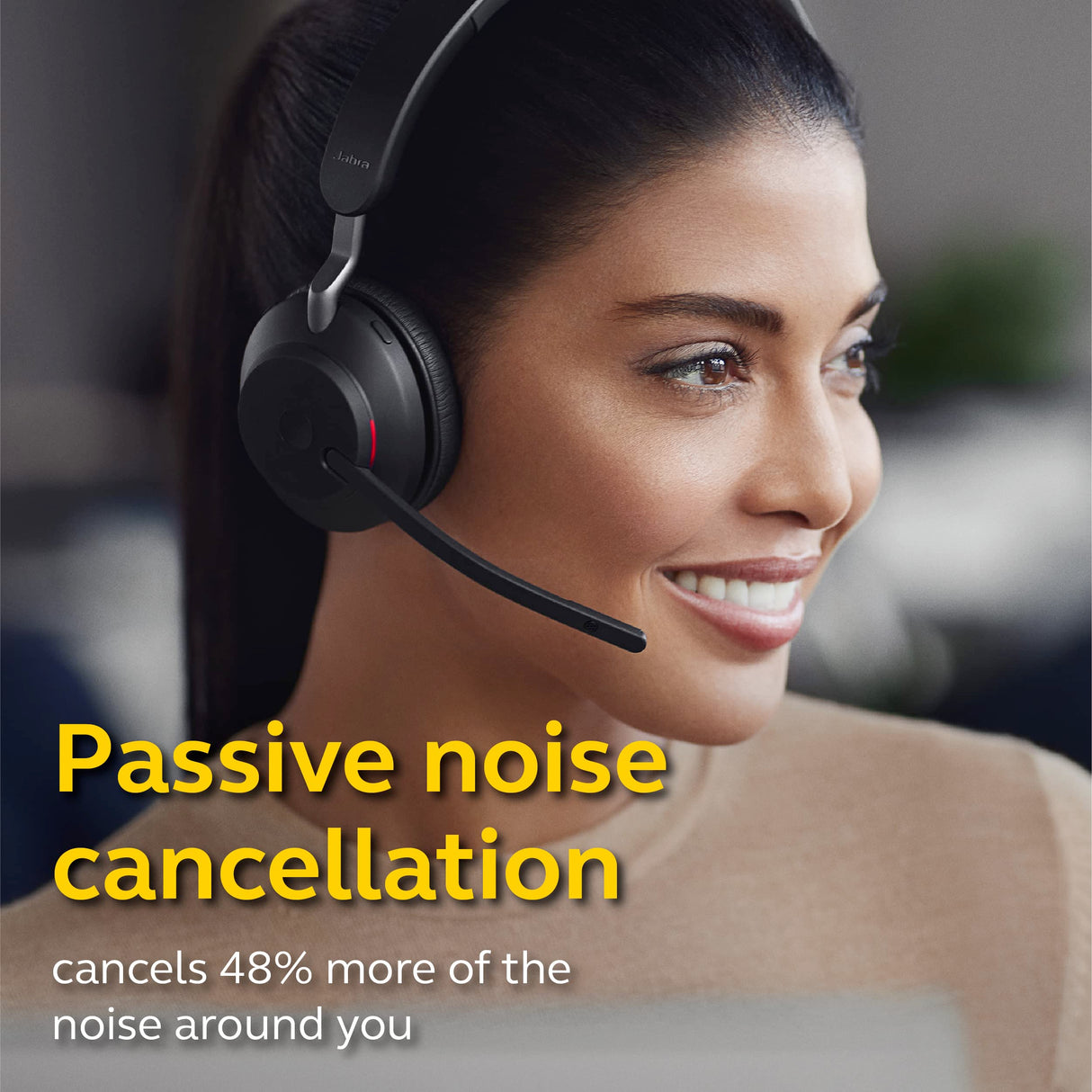 Jabra Evolve2 65 Auriculares Inalámbricos Estéreo PC con Soporte de Carga - Certificados para Microsoft Teams - Batería de Larga Duración - Adaptador Bluetooth USB-A - Negro
