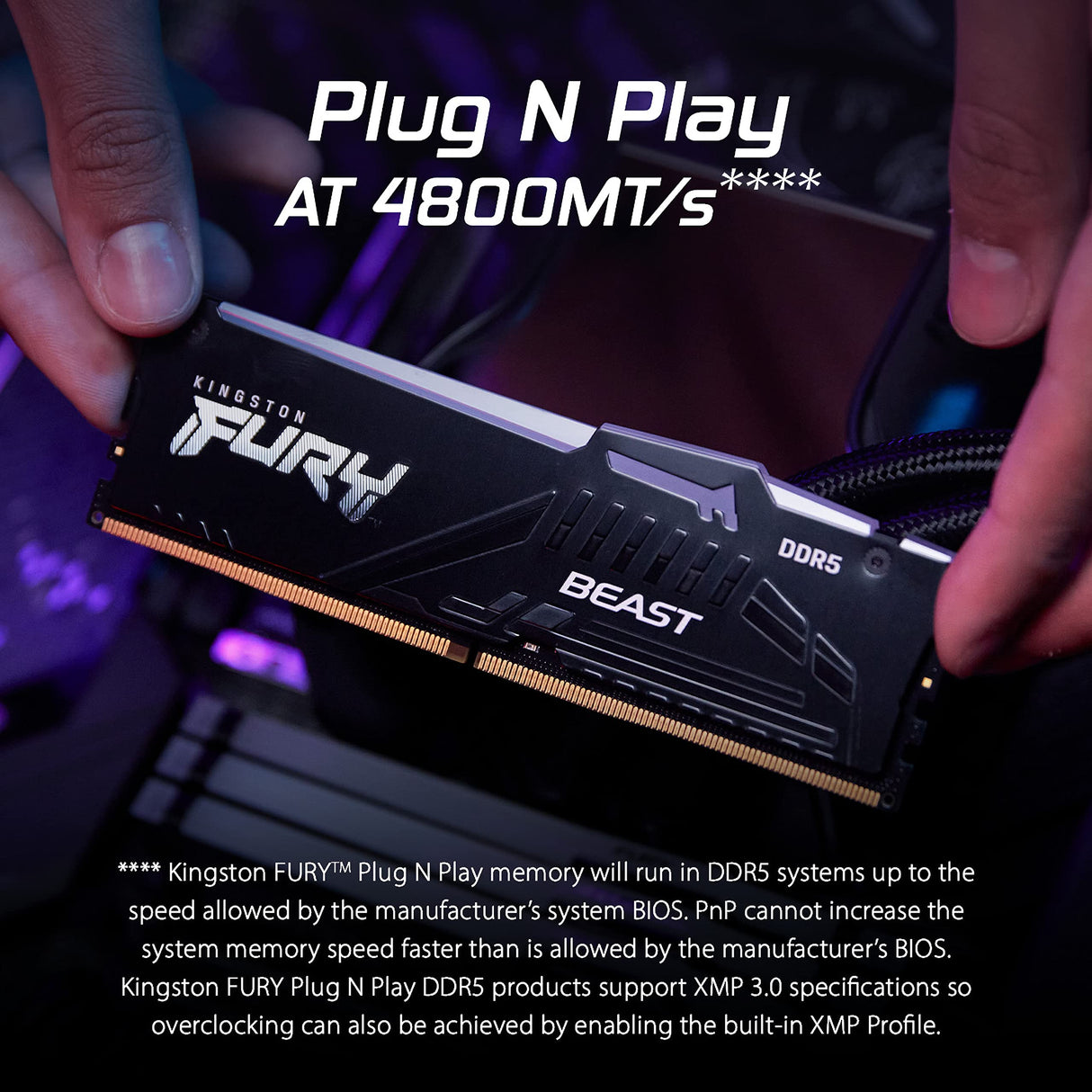 Kingston FURY Beast Negro RGB 32GB (2x16GB) 5600MT/s DDR5 CL36 DIMM Memoria gamer para Ordenadores de sobremesa Kit de 2 - KF556C36BBEAK2-32