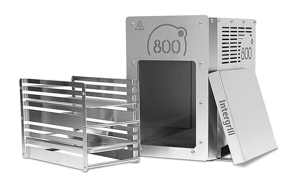 intergrill Barbacoa eléctrica de 800 °, quemador de cuarzo, parrilla de alto rendimiento, calidad profesional, 20 kg, parrilla de mesa de acero inoxidable, incluye rejilla de barbacoa