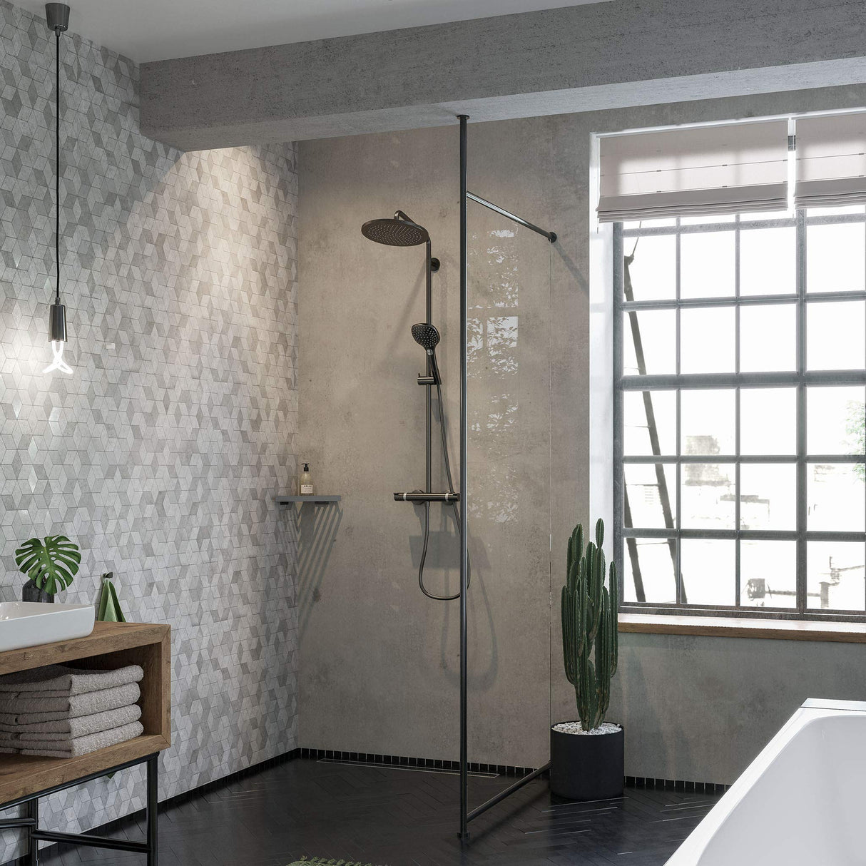 hansgrohe 26891340 Showerpipe, Cromo Negro Cepillado