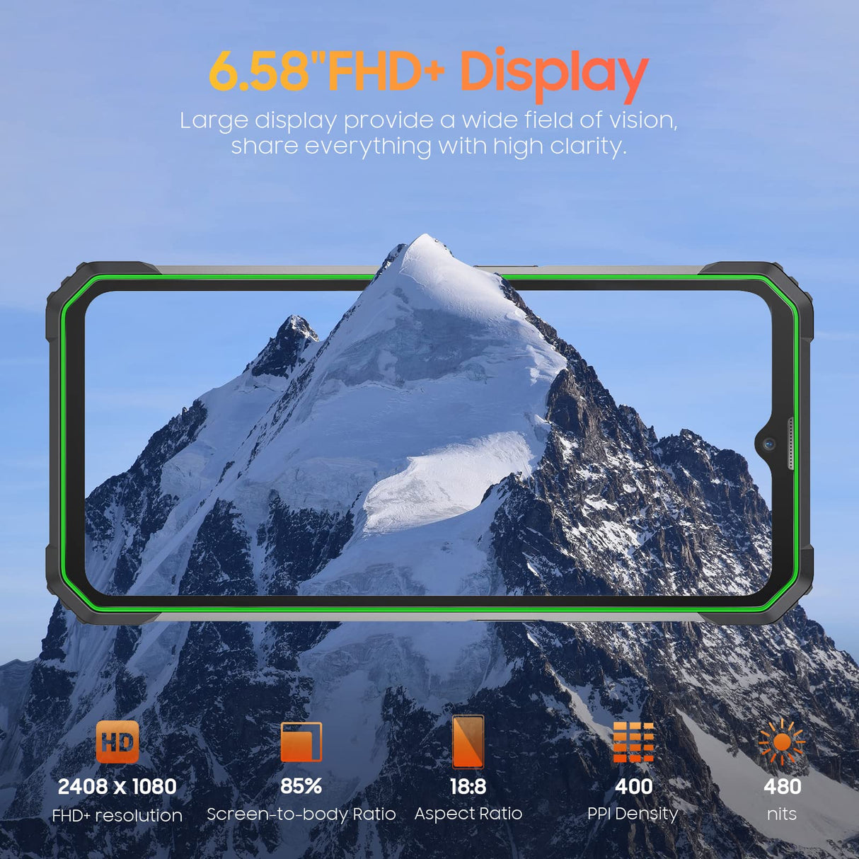 Blackview 5G - Lente térmica para Smartphone irrompible BL8800 Pro, 50MP cámara cuádruple, Dimensity 700 8 GB +128 GB, 6,58 Pulgadas, FHD+, 8380 mAh, 33 W, Carga rápida, IP68 Resistente teléfono