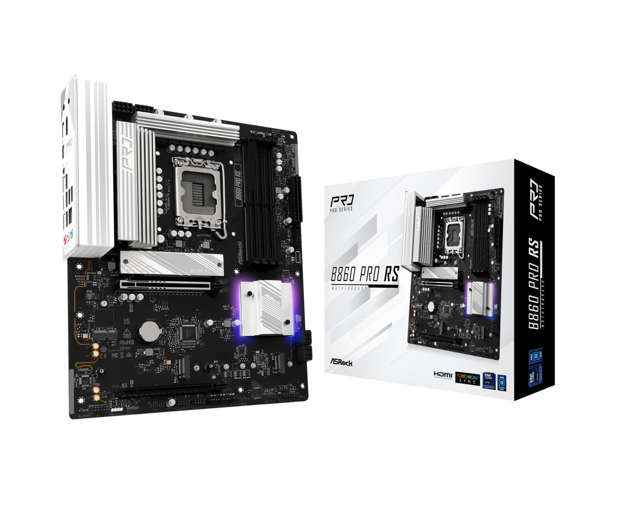 ASRock B860 Pro RS Intel Core Ultra DDR5 8666MHz 256GB M.2 LGA1851 ATX SATA3 6.0Gb/s PCIe 5.0 BIOS Flashback