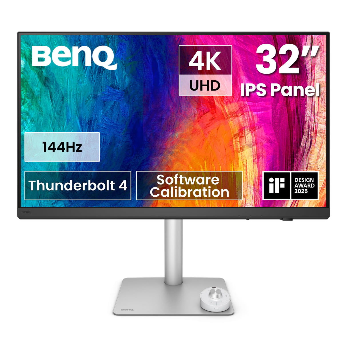 BenQ Creative Pro PD3226G 32” 4K UHD (3840x2160) 144Hz Monitor para diseñadores, IPS, 95% DCI-P3, 100% sRGB, Thunderbolt 4 90W, calibración Software, KVM, Daisy Chain, Panel Mate antirreflejos