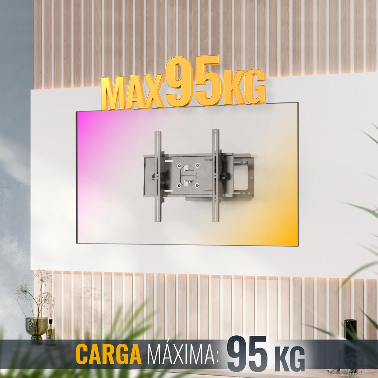 RICOO Soporte TV Pared 31-65" Pulgadas (79-165cm) R23-S Brazo articulado Giratorio Inclinable Colgador televisiΓ³n Universal VESA 200x200-400x400 Negro
