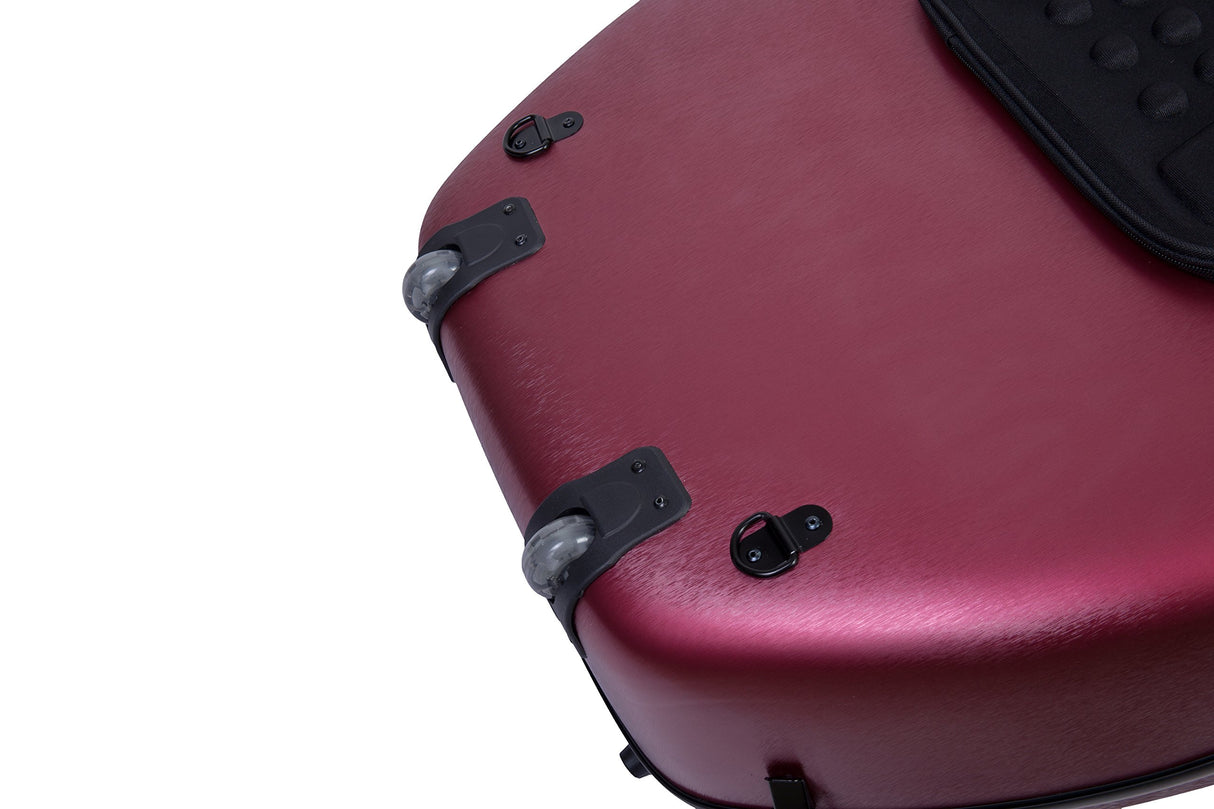 Crossrock Funda compuesta de policarbonato para violonchelo de tamaño 4/4 con mochila y ruedas en rojo (CRF102CEFRDHT) (CRF1020CEFRDHT)