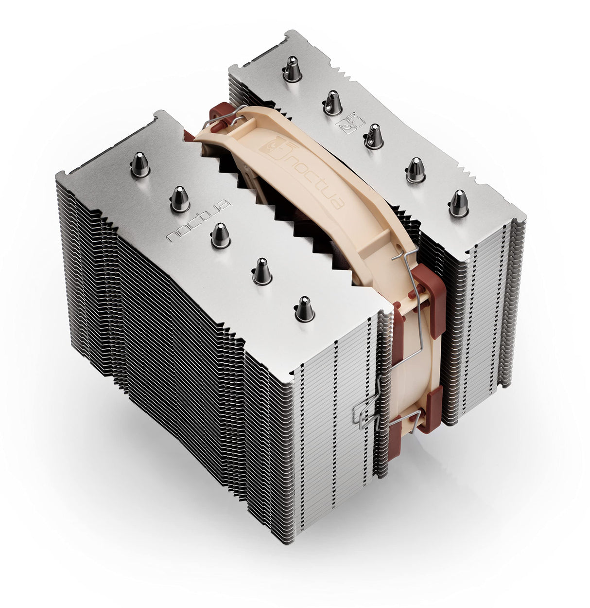 Noctua NH-D12L, Disipador de CPU de Altura Reducida y Doble Torre (120 mm, Marrón).