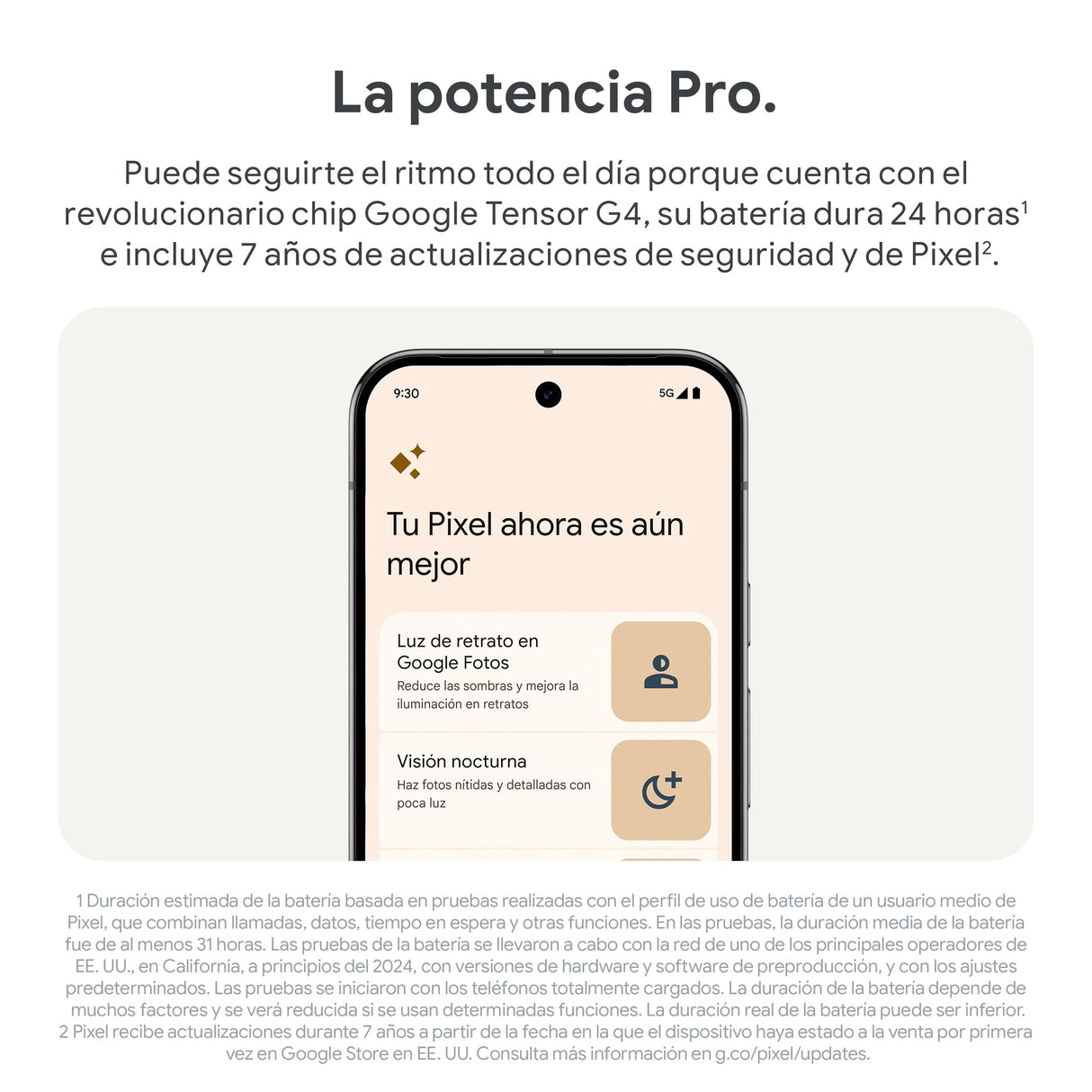Google Pixel 9 Pro XL - Smartphone Android Desbloqueado con Gemini, Sistema de cámara Trasera Triple, batería con una autonomía de 24 Horas y Pantalla Super Actua de 6,8" - Porcelana, 512GB