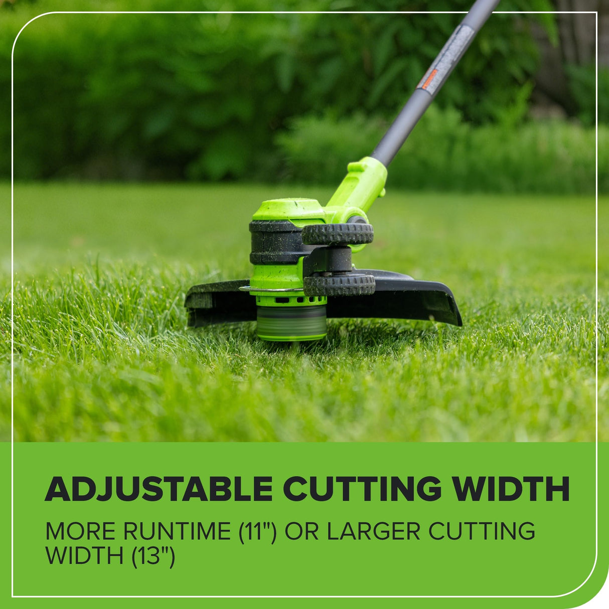 Greenworks 24V desbrozadora bateria, 33 cm de Ancho de Corte, rotación de 90°, Incl. Carrete de Alambre y 20 Cuchillas de plástico, Incl. batería de 4.0 Ah y Cargador, GD24LT33K4