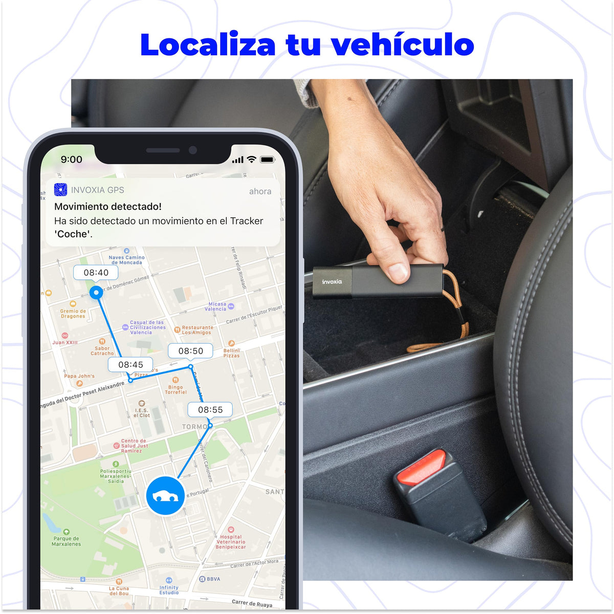 Invoxia Localizador GPS Classic - Suscripción Incluida - para Coches, Motocicletas, Bicicletas, Niños - Alertas de Movimiento e Inclinación - hasta 6 Meses de Vida de la Batería, surtido