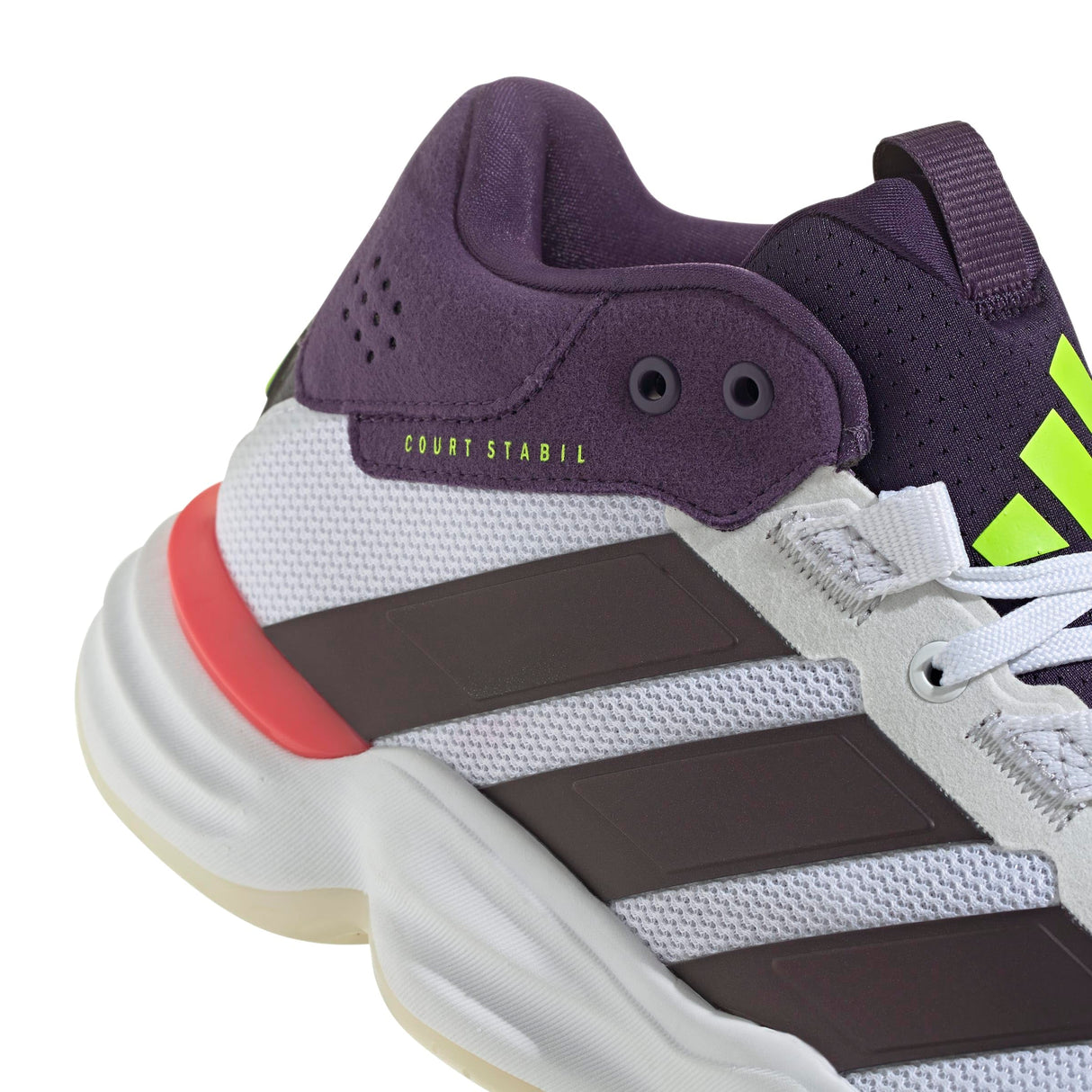 adidas Courtstabil Indoor Performance Shoes, Calzado Deportivo Hombre, Cloud White/Aurora Met. / Aurora Plum, 45 1/3 EU