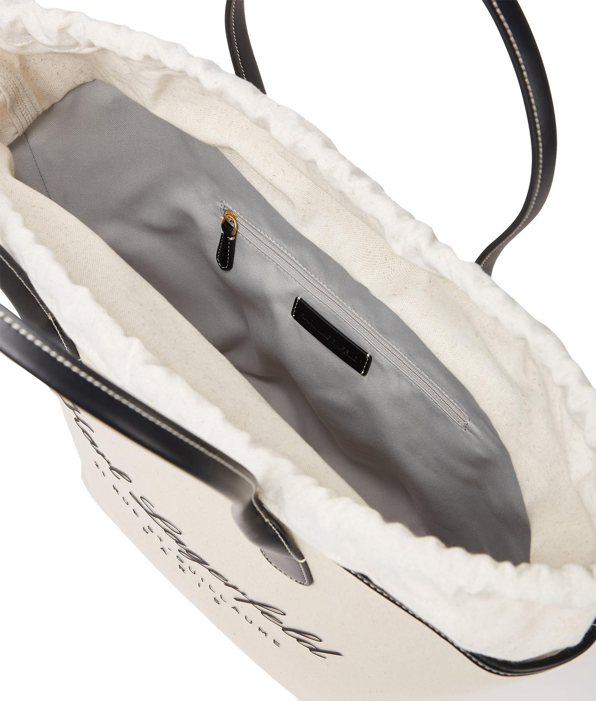 Hotel Karl - Bolsa de lona mediana para mujer, color natural/negro, talla única