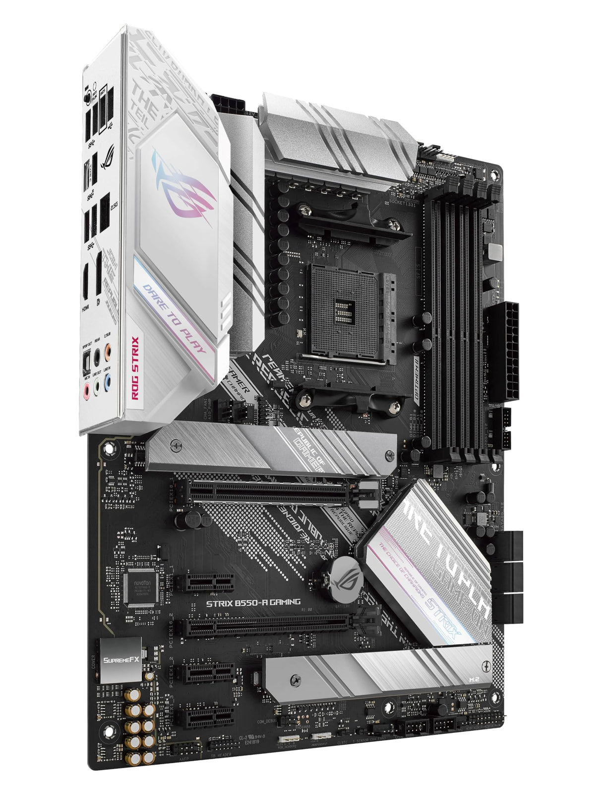ASUS Rog Strix B550-A Gaming - Placa Base de Gaming ATX AM4 AMD B550 Ryzen (PCIE 4.0, etapas de Potencia agrupadas, Intel 2.5Gb Ethernet, Dos M.2 con disipadores, SATA 6 Gbps, Aura Sync RGB)