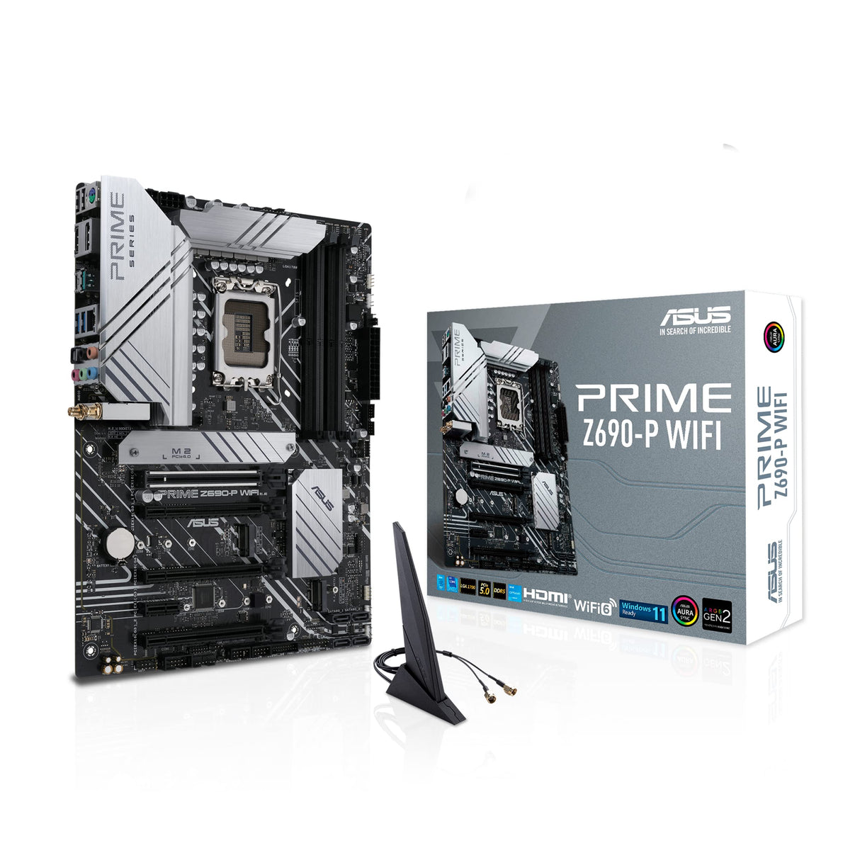 ASUS Prime Z690-P WiFi - Placa base Intel Z690 LGA 1700 ATX (PCIe 5.0, tres M.2, VRM de 14+1 fases, DDR5, LAN de 2.5 GB, USB 3.2 Gen. 2x2 de tipo C, USB 3.2 Gen. 1 de tipo C frontal, Thunderbolt 4)
