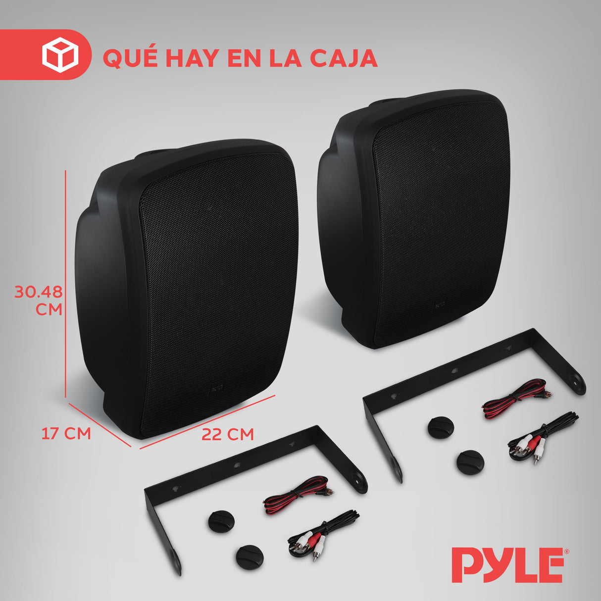 Pyle Altavoz Bluetooth de 800 W con Montaje en Pared – Altavoz Estéreo Activo y Pasivo de 6,5" (16,5 cm), Resistente al Agua para Exterior e Interior – Color Negro