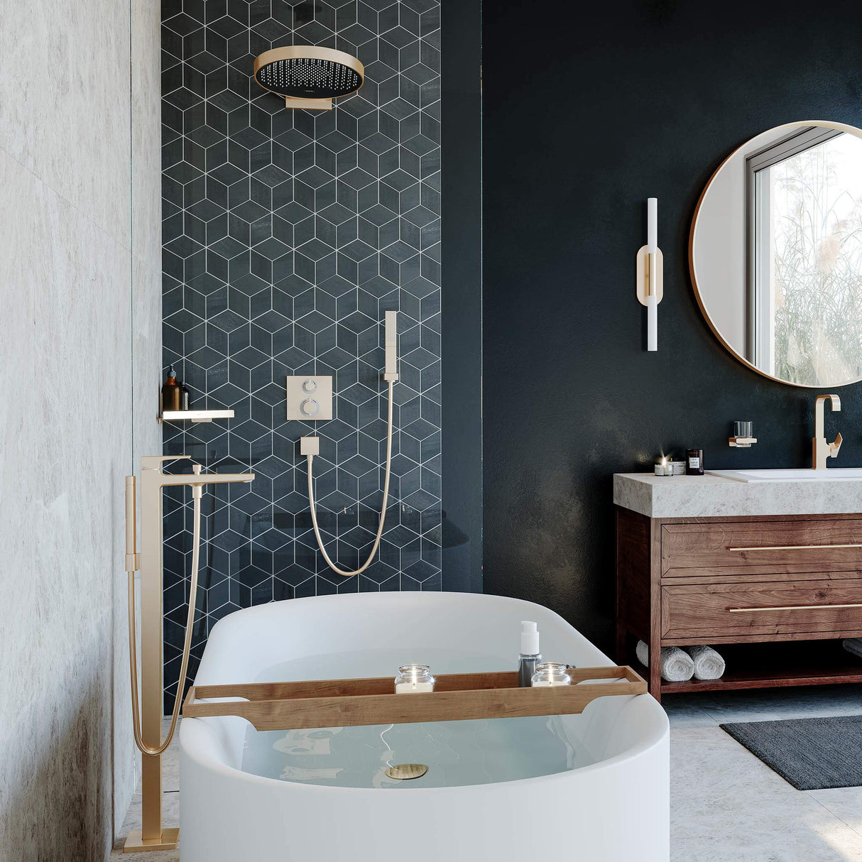 hansgrohe Metropol 32532140 - Grifo monomando para bañera (latón cepillado)