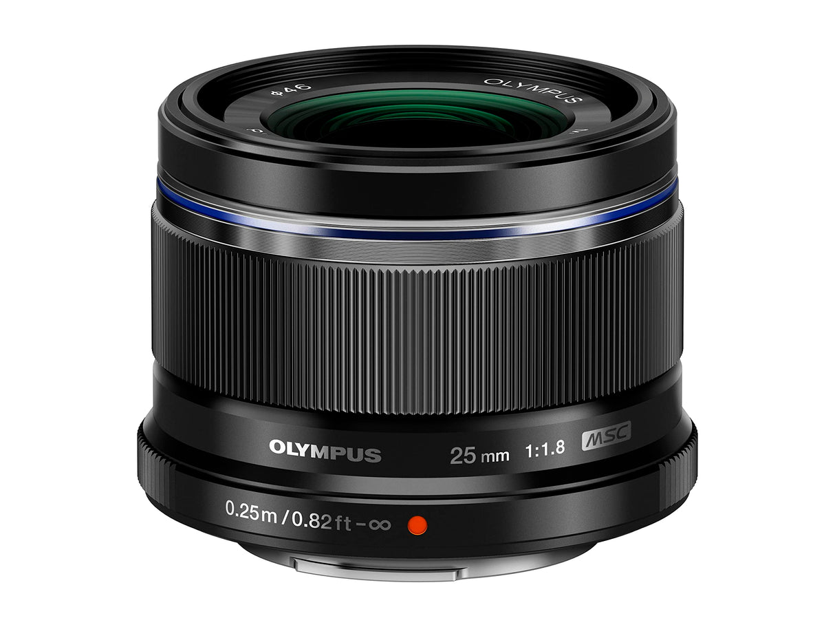 Objetivo Olympus M.Zuiko Digital 25 mm F1.8, Longitud Focal Fija rápida, Apto para Todas Las cámaras MFT (Modelos Olympus OM-D & Pen, Serie G de Panasonic), Negro