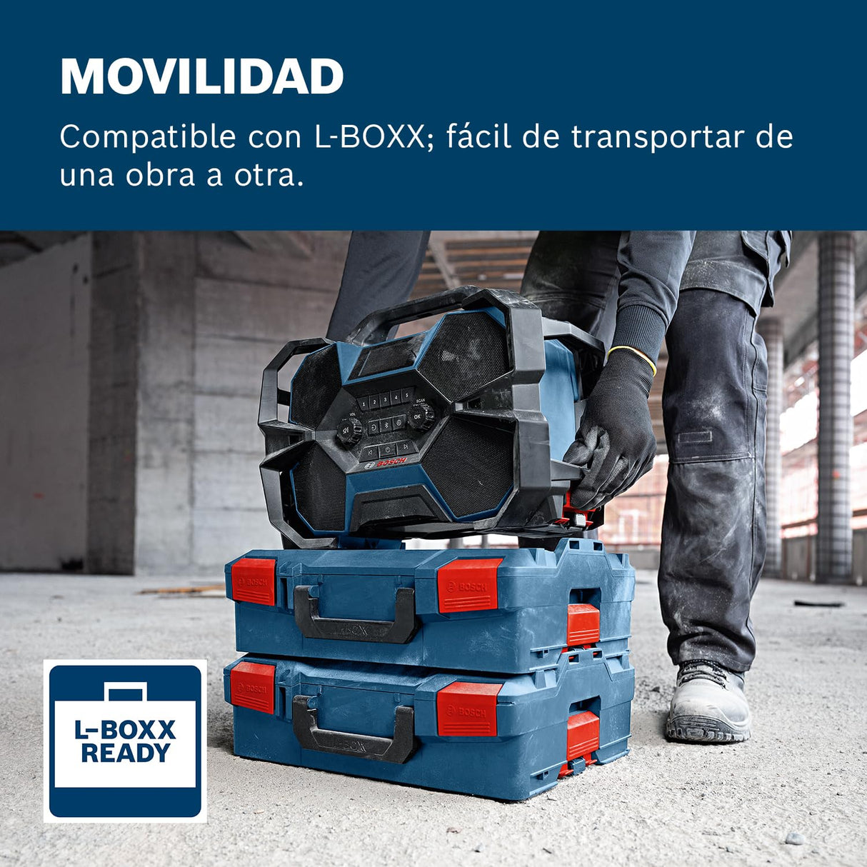 Bosch Professional 18V/12V System radio a batería GPB 18VH-6 SRC (carga interna para 18 V y 12 V, incl. abrebotellas, 2 pilas AAA, película protectora de pantalla, sin batería/cargador)