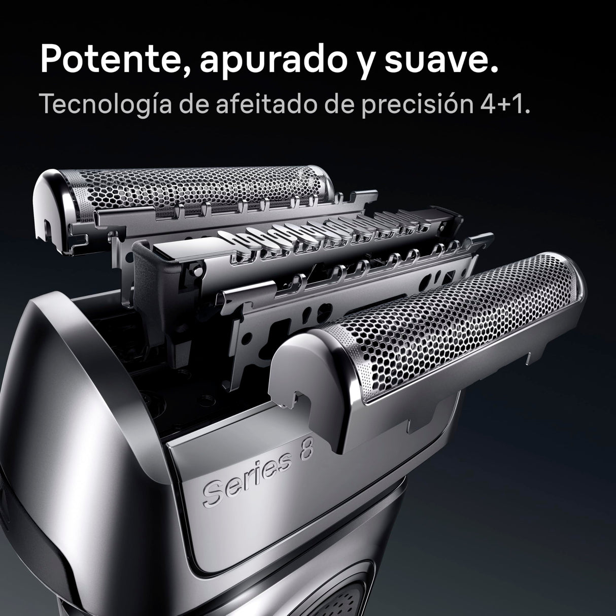 Braun Afeitadora Eléctrica Hombre Series 8, Máquina De Afeitar Barba En Seco Y En Mojado Con Cabezal De Precisión y Recortadora, 60 Min De Uso, Base De Carga Y Estuche De Viaje, 8617S, Plata