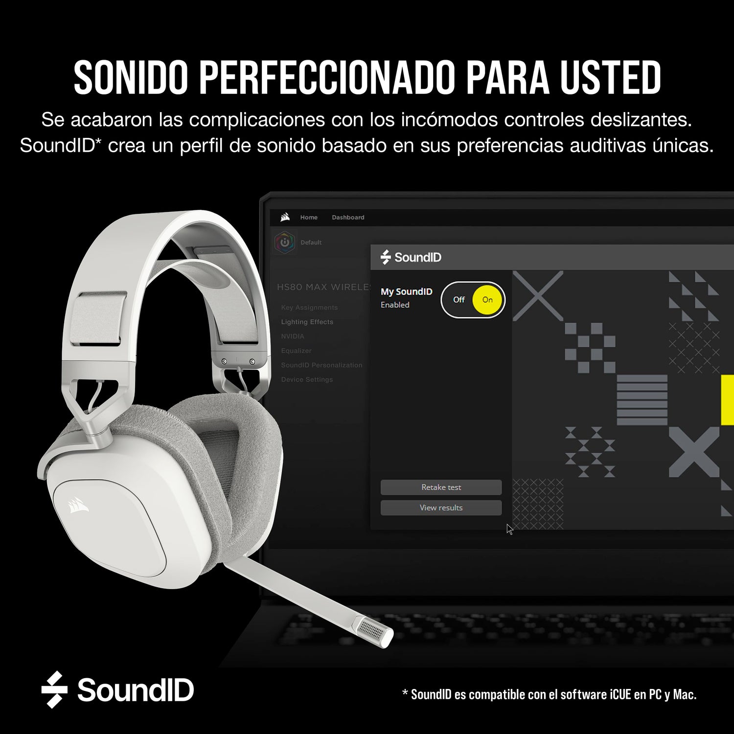 Corsair HS80 MAX Wireless Auriculares para Juegos Multiplataforma con Bluetooth – Dolby Atmos – Micrófono de Calidad Broadcast – Compatible con iCUE – PC, Mac, PS5, PS4, Switch, Móvil – Blanco