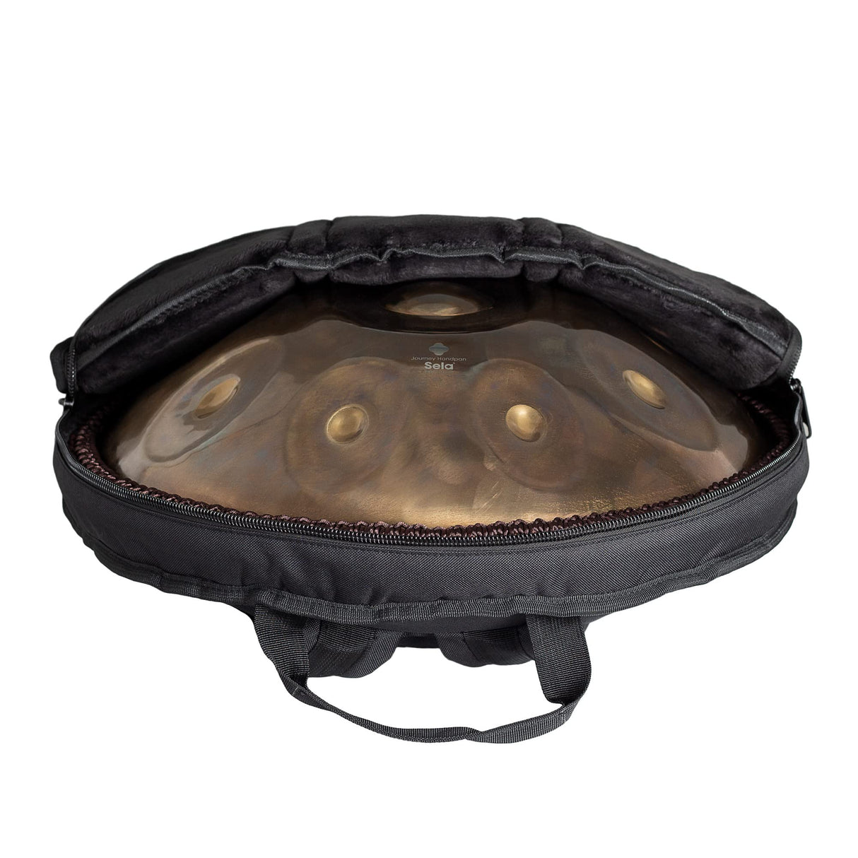 Sela Journey F - Pan de mano integral, tamaño de viaje, calidad prémium, instrumento de percusión de acero inoxidable, incluye funda acolchada, Pantam SE 305, color dorado