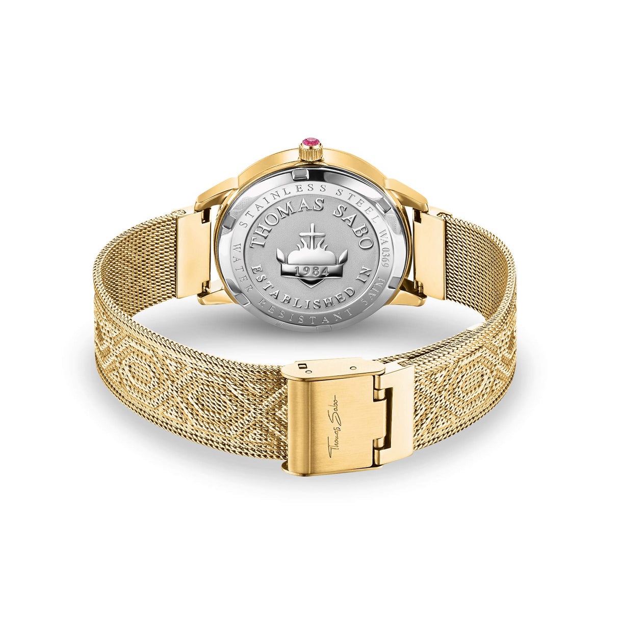 THOMAS SABO Reloj Analógico para Mujeres de Cuarzo con Correa en Acero Inoxidable WA0369-264-211-33 mm