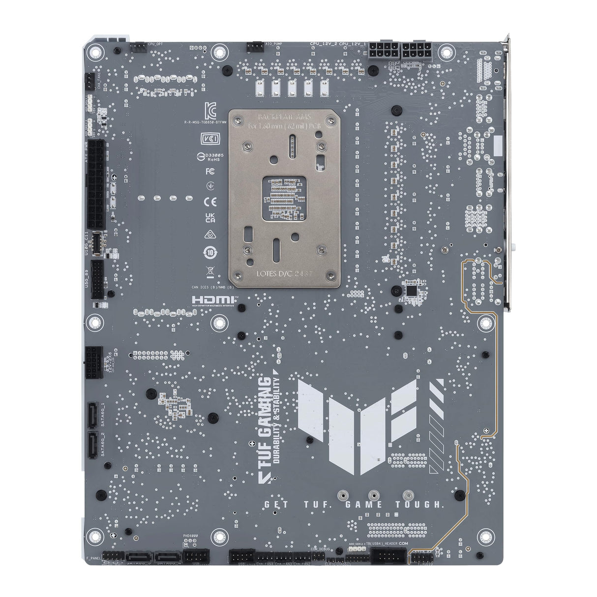 ASUS TUF Gaming B850-BTF WiFi W, Placa Base AMD ATX, 14+2+1 Fases de alimentación, Ranura DDR5, PCIe 5.0 Ready, 3 Ranuras M.2, WiFi 7, Realtek 2.5 GB, USB-C, HDMI, DisplayPort, BIOS Flashback y Aura