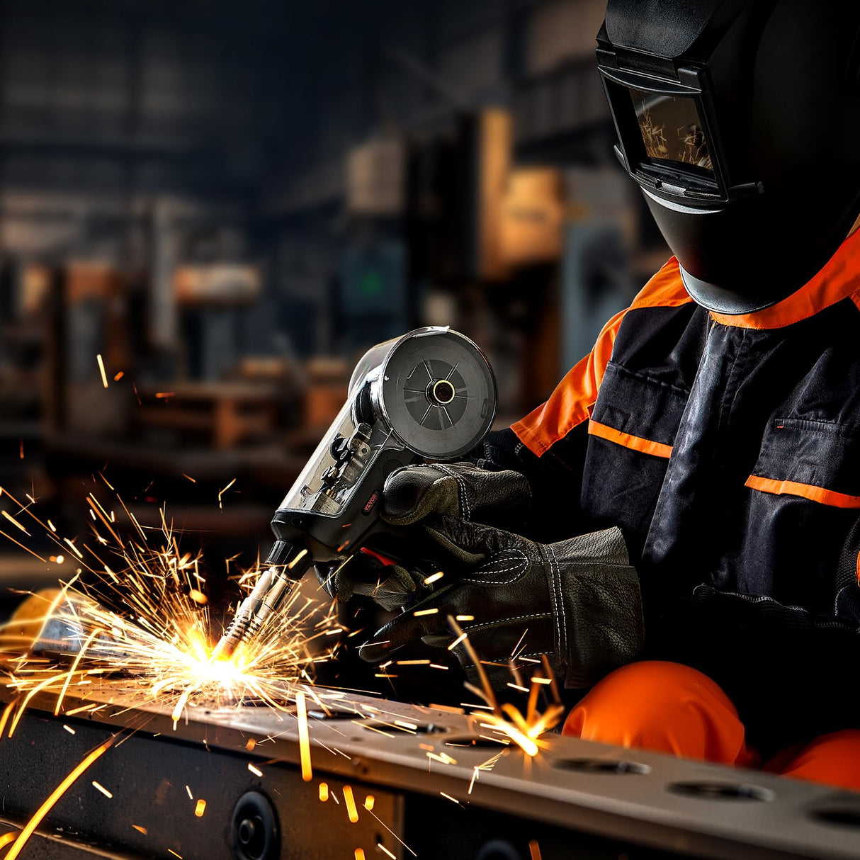 VEVOR Pistola de Carrete de 200 A con Cable de 20 Pies, Compatible con Soldadores Hobart IronMan 240 Mig, Adecuada para Alambres de Soldadura de Núcleo Fundente/Sólidos/Aluminio, 430 x 380 x 70 mm