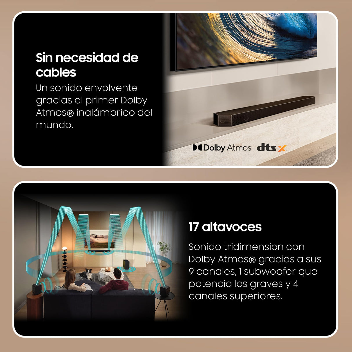 SAMSUNG Barra de Sonido HW-Q930D/ZF 2024 - Dolby Atmos inalámbrico, Q-Symphony, 9.1.4 Canales, SpaceFit Sound Pro y Compatible con asistentes de Voz