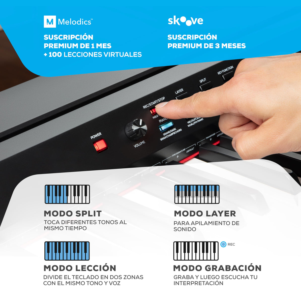 Alesis Recital Grand Piano Eléctrico 88 Teclas Contrapesadas de Acción Martillo con Altavoces, Lecciones de Piano, Metrónomo y 16 Kits de Sonidos