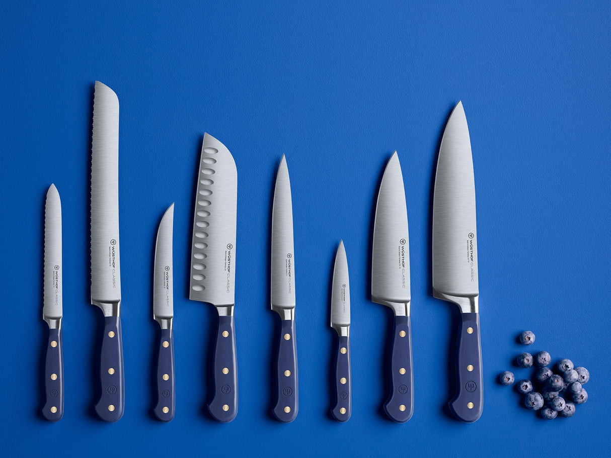 WÜSTHOF Classic bloque para cuchillos con 7 cuchillos, Wild Blueberry (Azul)
