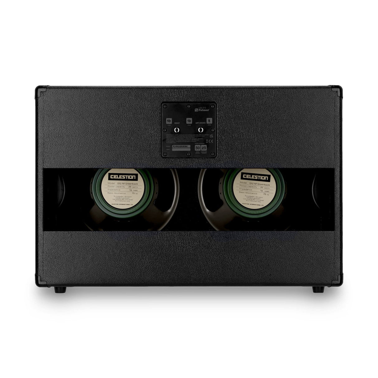Palmer CAB 212 BX GBK - Caja de altavoces para guitarras con Celestion Greenback 2 x 12, apertura trasera