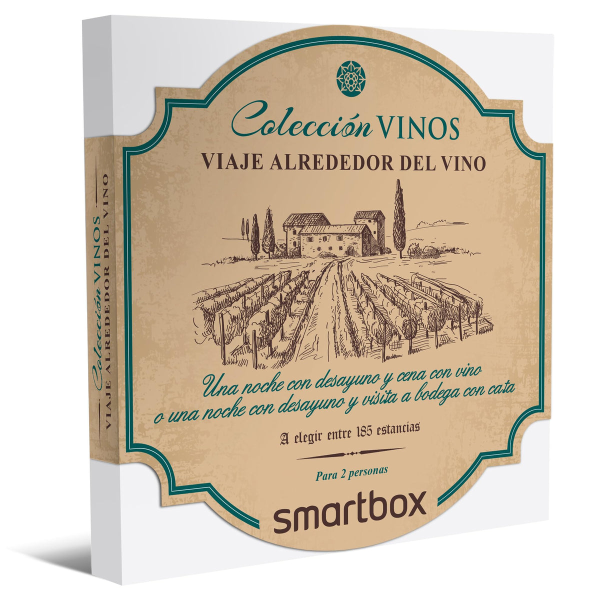 Smartbox - Caja Regalo Viaje Alrededor del Vino - Idea de Regalo Vino - 1 Noche con Desayuno y Cena con Vino o Bodega y cata para 2