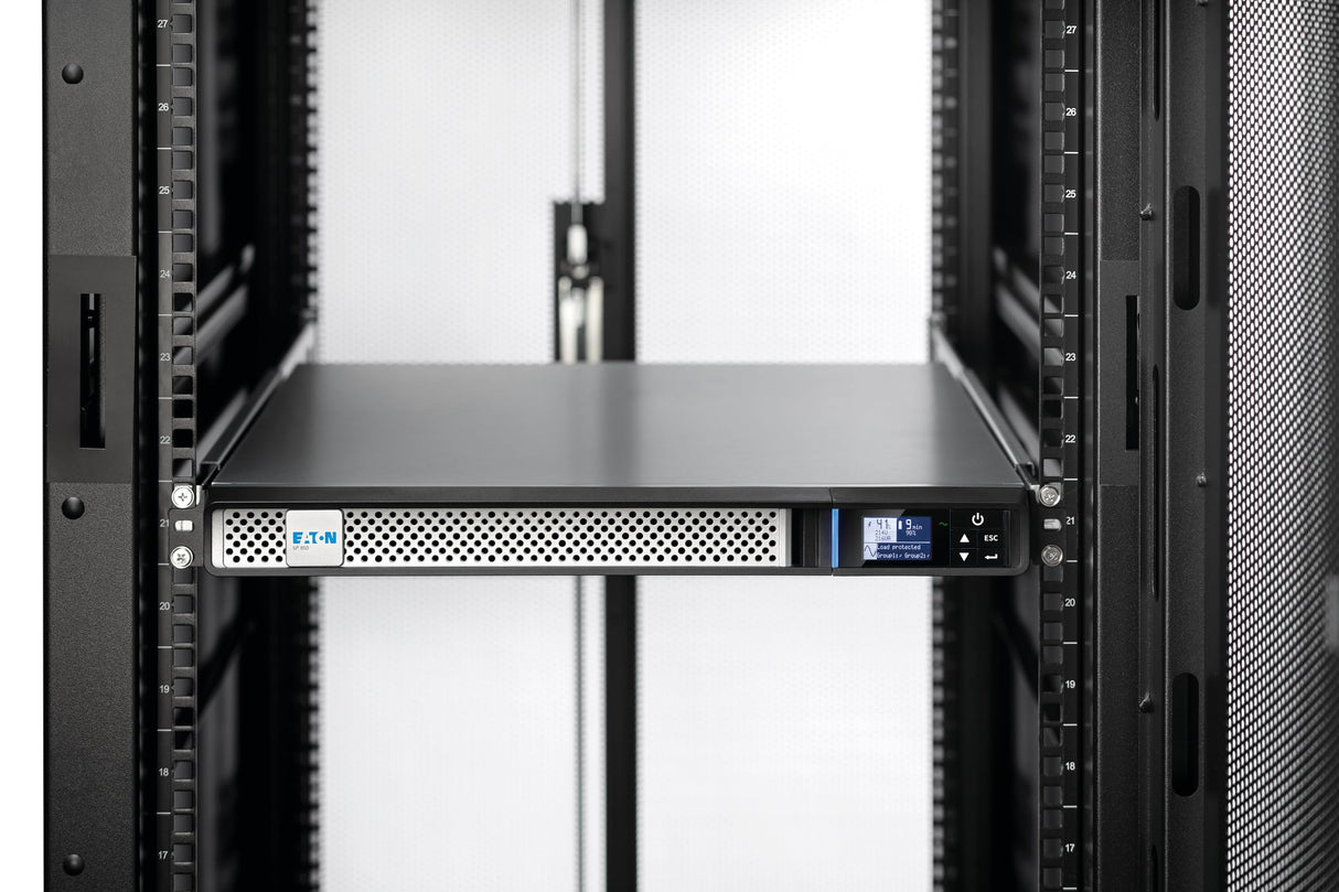 Eaton - Inversor 5P 650 IR G2 - Line Interactive UPS Rack 1U - 5P650IRG2 - Potencia 650VA (4 Tomas IEC C-13 10A, Protector contra sobretensiones, batería) - Pantalla LCD gráfica - Negro