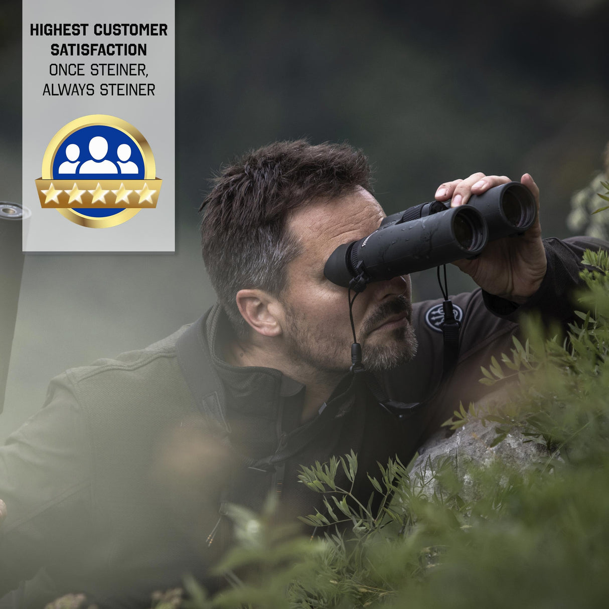 STEINER Prismáticos de Caza eRanger LRF 10x42 - telémetro láser hasta 3.000 m, transmisión Digital a la aplicación Steiner Connect, conectividad con eRanger 8, Steiner Impact Locator