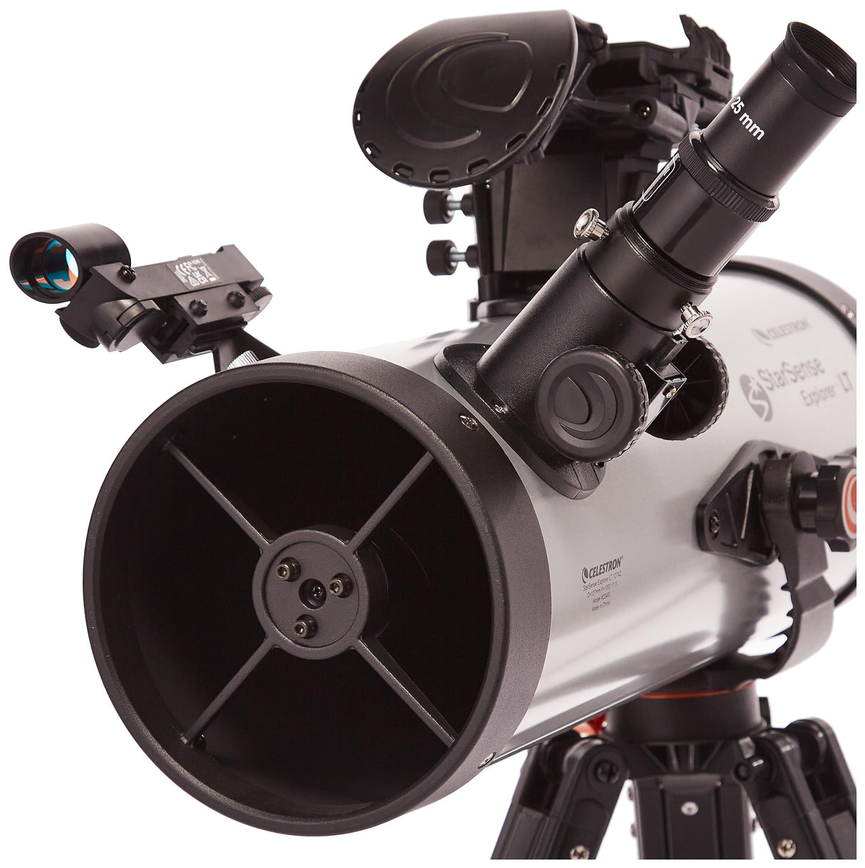 Celestron 22453 StarSense Explore LT127AZ Telescopio Reflector newtoniano con tecnología para Smartphone - con 2 oculares, 2 Lentes de Barlow, Acoplamiento para teléfono y trípode Ajustable, Plateado