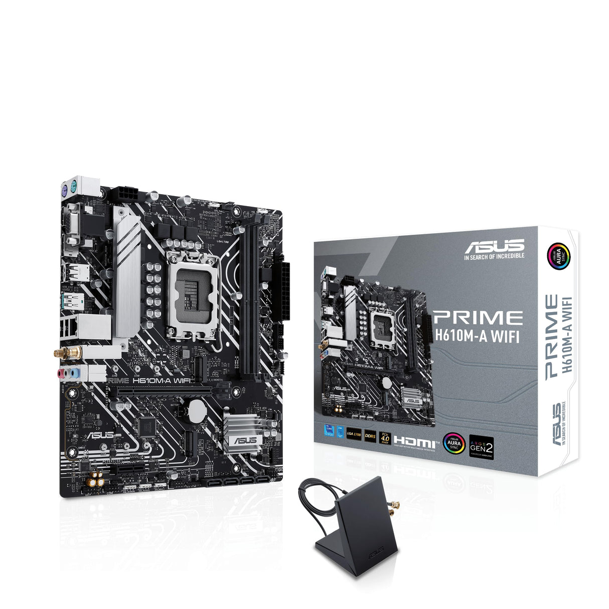 ASUS Prime H610M-A WiFi Intel H610 (LGA 1700) MATX Placa Base con PCIe 4.0, Ranuras M.2 duales, DDR5, Intel 1Gb Ethernet, DisplayPort, HDMI, VGA, Puertos USB 3.2Gen 2, cabeceras direccionables Gen 2,