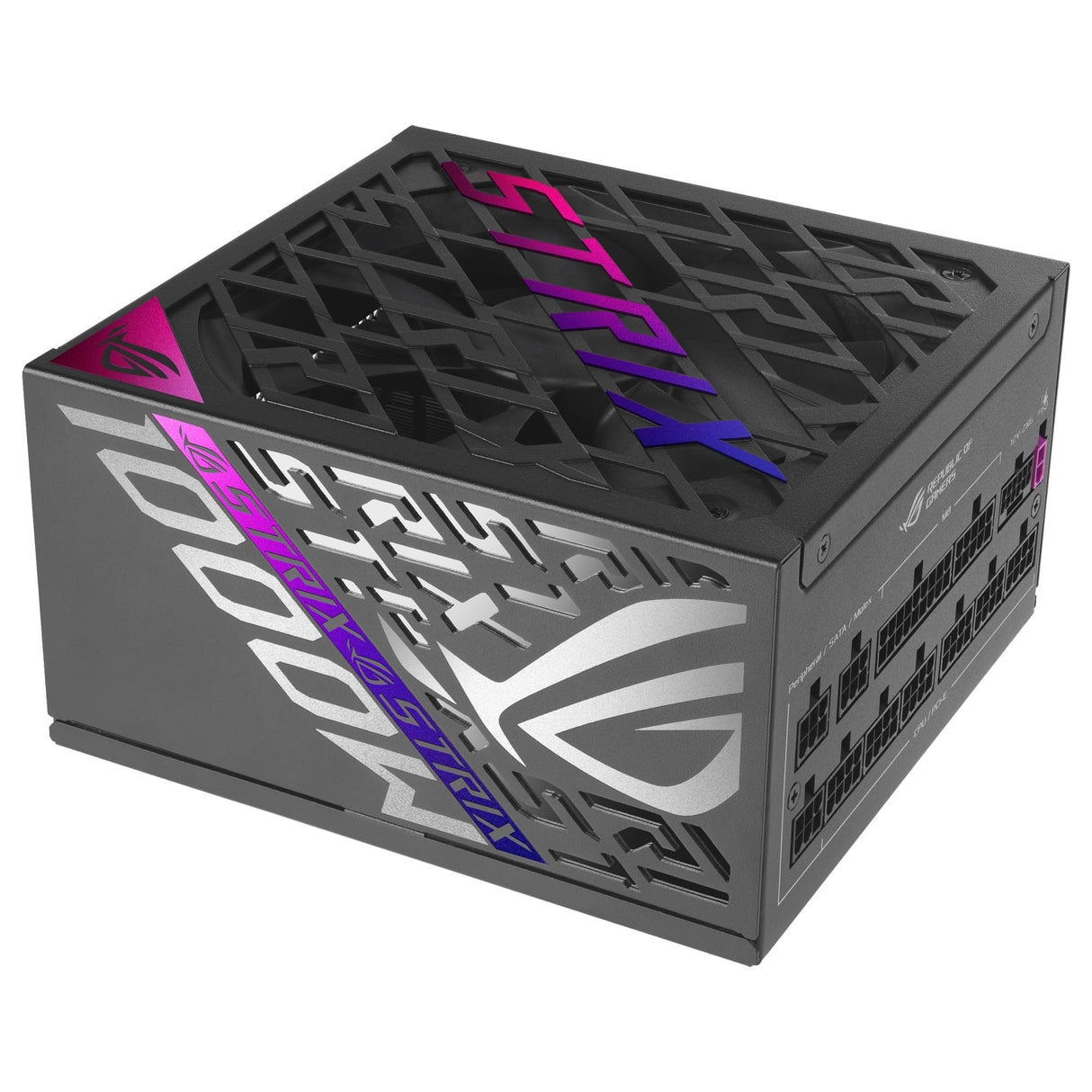 ASUS ROG Strix 1000W Platinum - Fuente de alimentación Totalmente Modular, 80 Plus Platinum, ATX 3.1, Cybenetics Lambda A+, GAN MOSFET, GPU-First Intelligent Voltage Stabilizer, 10 años de Cobertura