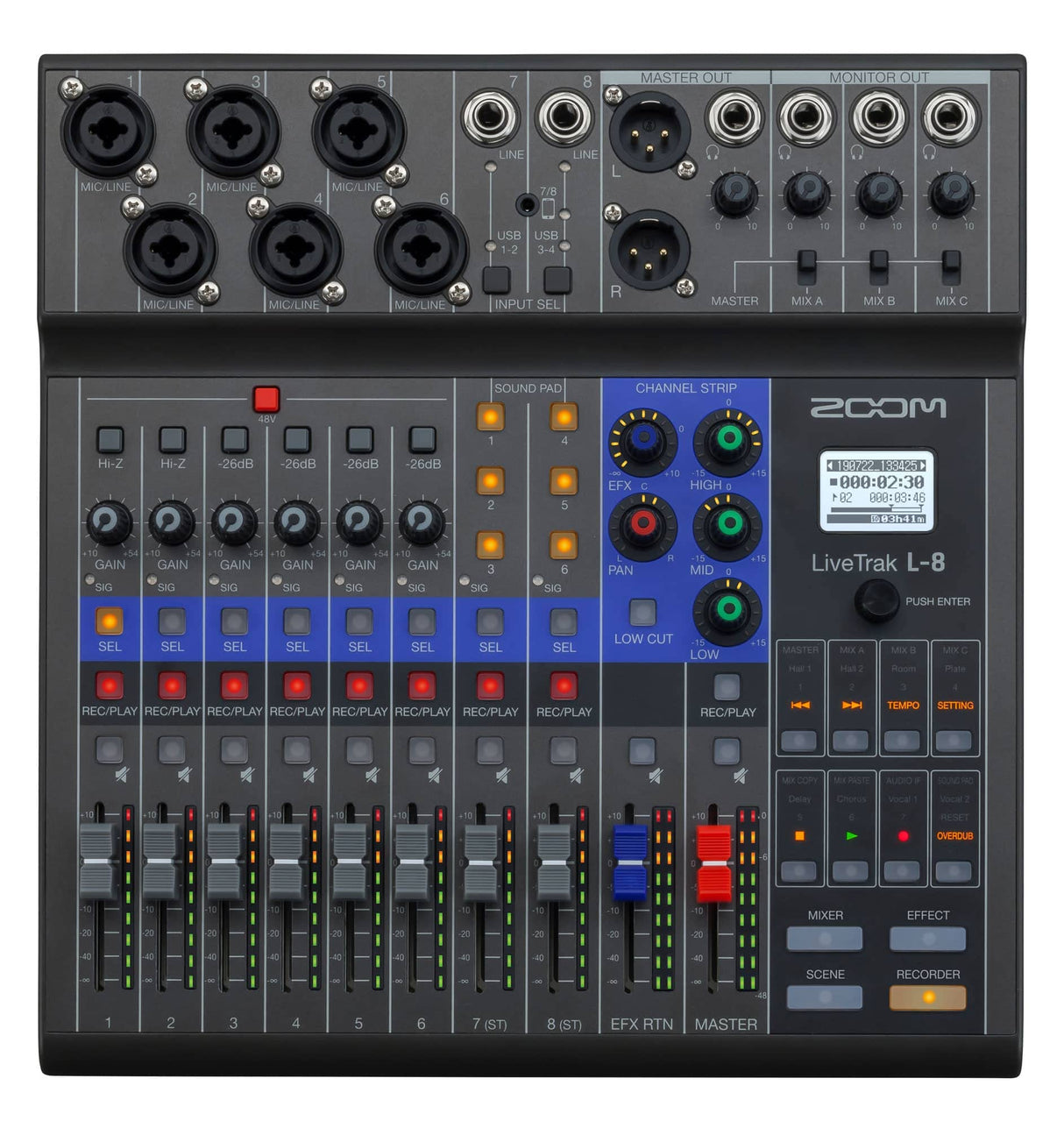 Zoom LiveTrak L-8 /GE grabador de audio Negro
