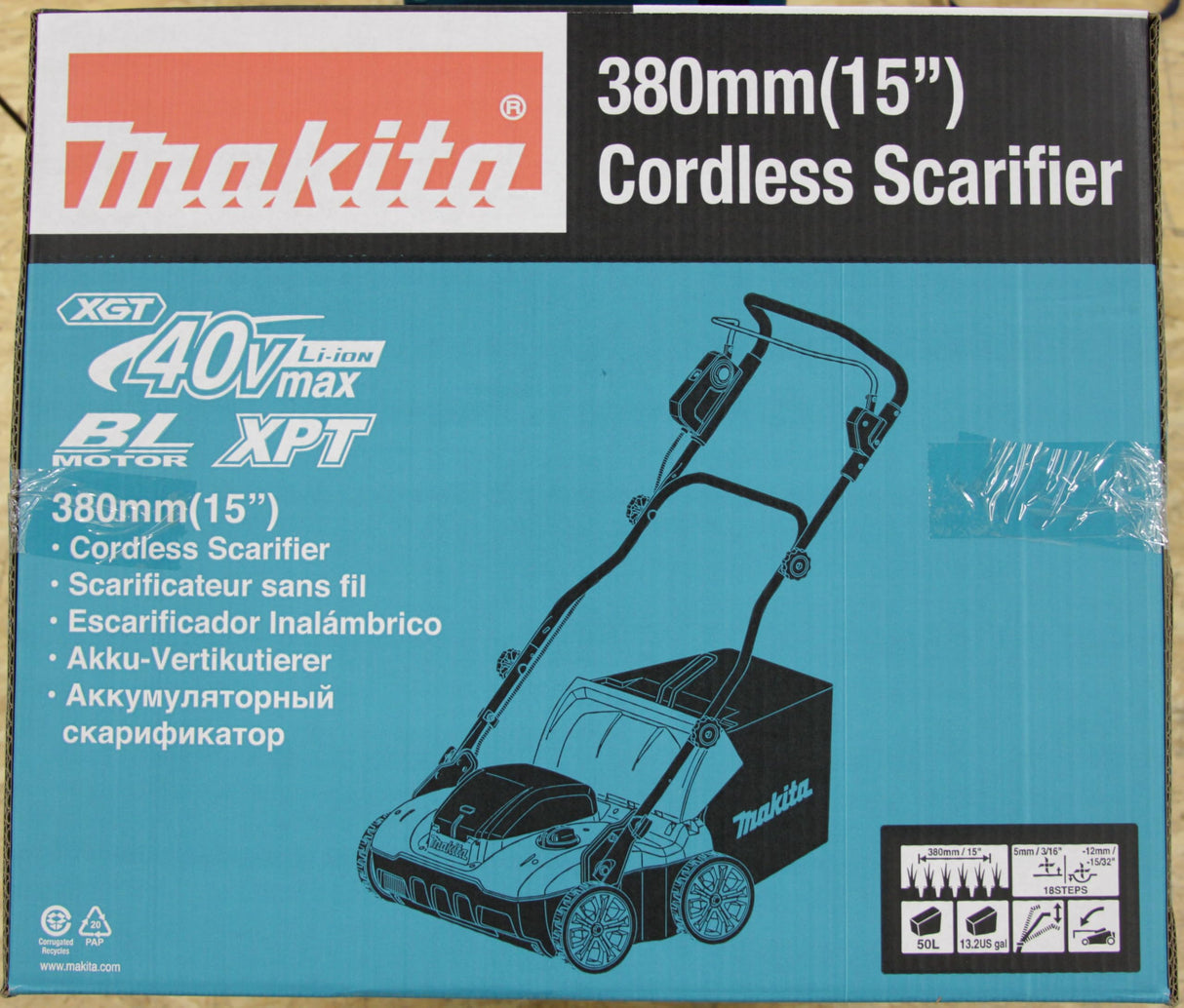 Makita UV001GZ 40V Max Li-ion XGT Escarificador sin escobillas, baterías y cargador no incluidos