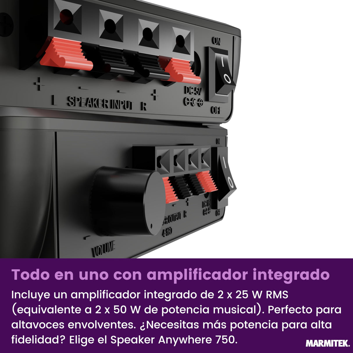 Marmitek - Transmisor de Audio Para Altavoces, Surround Anywhere 221, Transmisión Digital sin Latencia, Conexión Inalámbrica de Altavoces Envolventes, Conecte dos Altavoces de Forma Inalámbrica