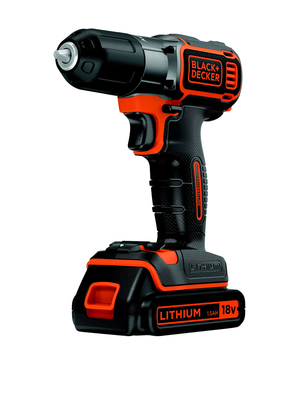 Black+Decker ASD184KB Autosense - Taladradora inalámbrica (18 V, 2 baterías de iones de litio de 1,5 Ah, con cargador y maletín)