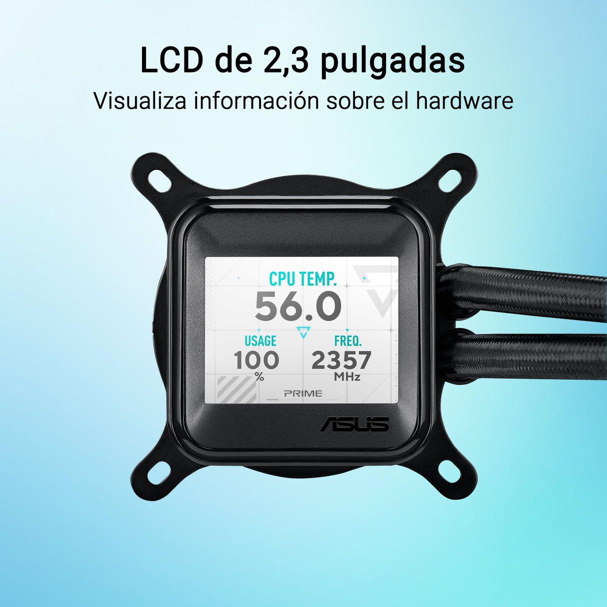 ASUS Prime LC 360 ARGB LCD - Sistema de refrigeración líquida para CPU todo en uno con pantalla LCD, bomba Asetek de alto rendimiento, motor robusto, ventiladores conectables en cadena