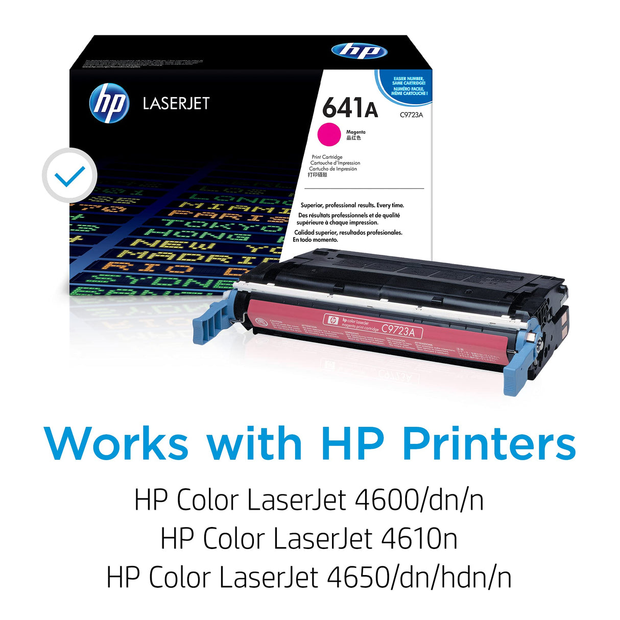 HP 641A C9722A, Amarillo, Cartucho Tóner Original, de 8.000 páginas, para impresoras HP Color LaserJet 4600, 4600dn, 4600dtn, 4600hdn, 4600n, 4650, 4650dn, 4650dtn, 4650hdn y 4650n