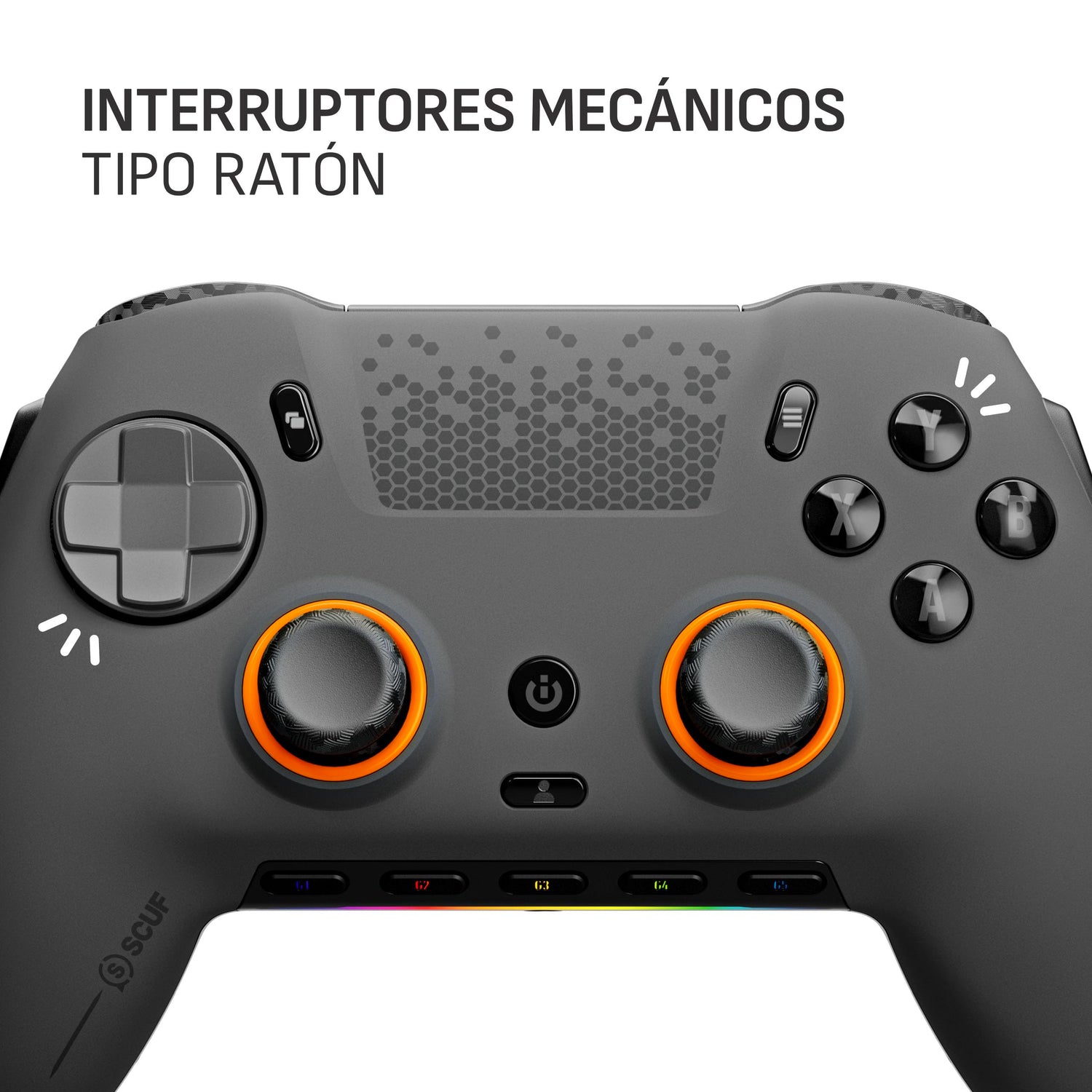 SCUF ENVISION PRO Wireless V1 (2023) Controlador para Juegos de PC - Cinco Teclas G Reasignables - Paletas Traseras Reasignables - Disparadores Instantáneos - Compatible con iCUE - Gris Metalizado